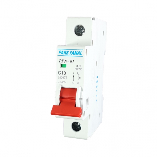 Xlarge_c10 کلید مینیاتوری 10A تکفاز پارس فانال تیپ C - Image 1