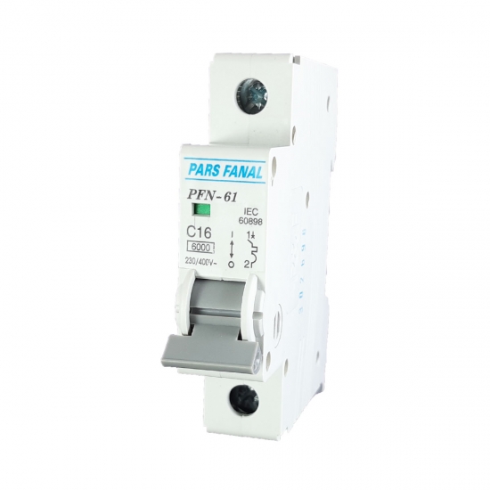 Xlarge_c16 کلید مینیاتوری 16A تکفاز پارس فانال تیپ C - Image 1